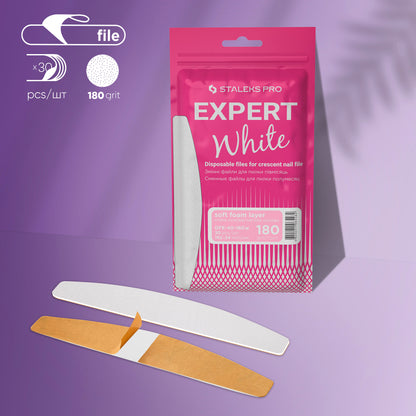 Disposable white files for crescent nail file EXPERT 42 (50 pcs)