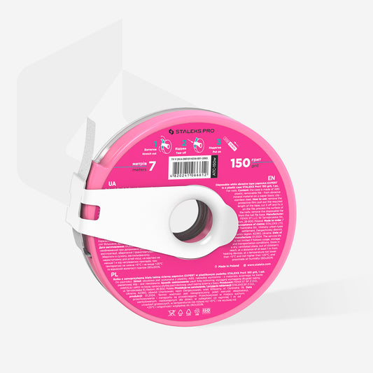 Disposable white abrasive tape papmAm EXPERT in plastic case