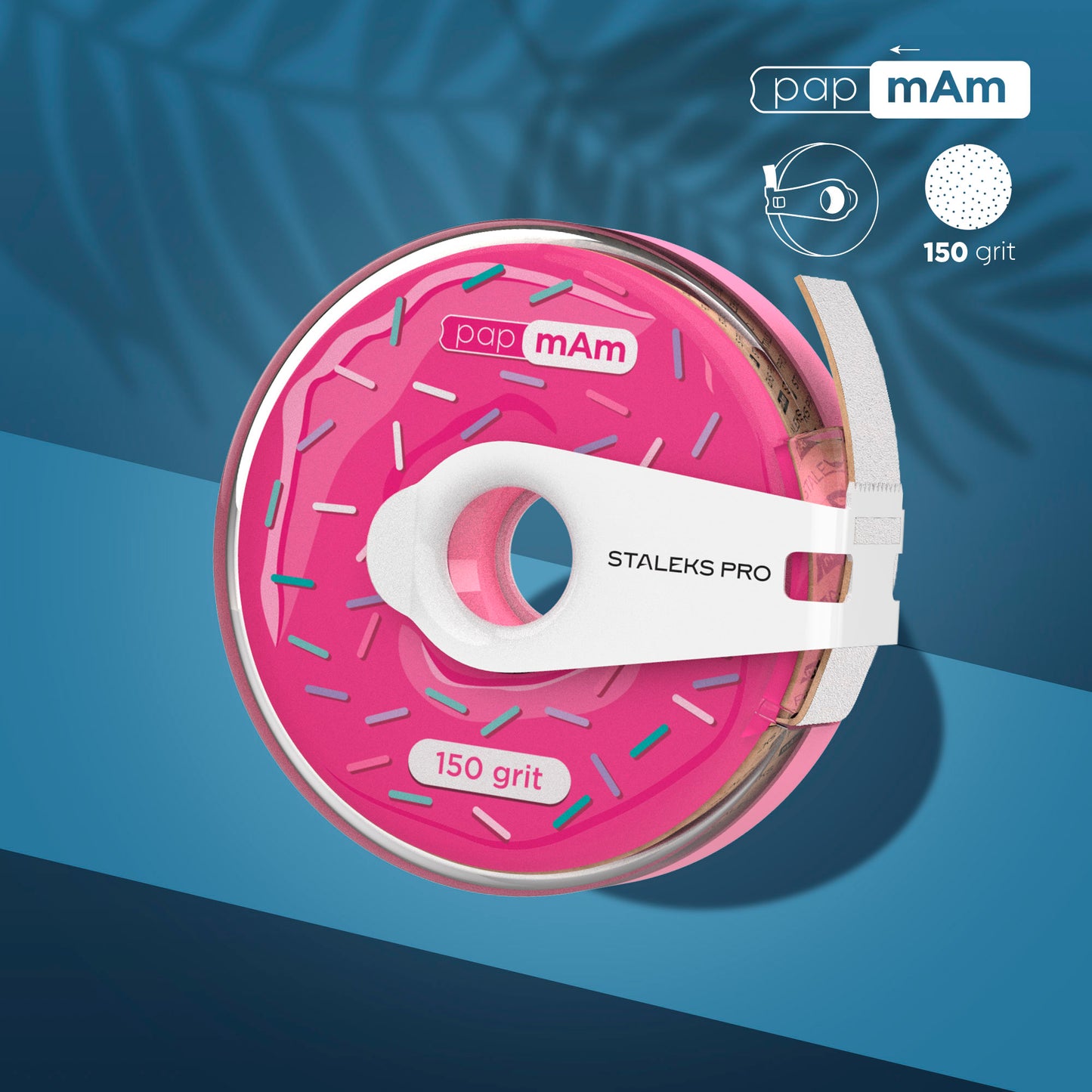 Disposable white abrasive tape papmAm EXPERT in plastic case