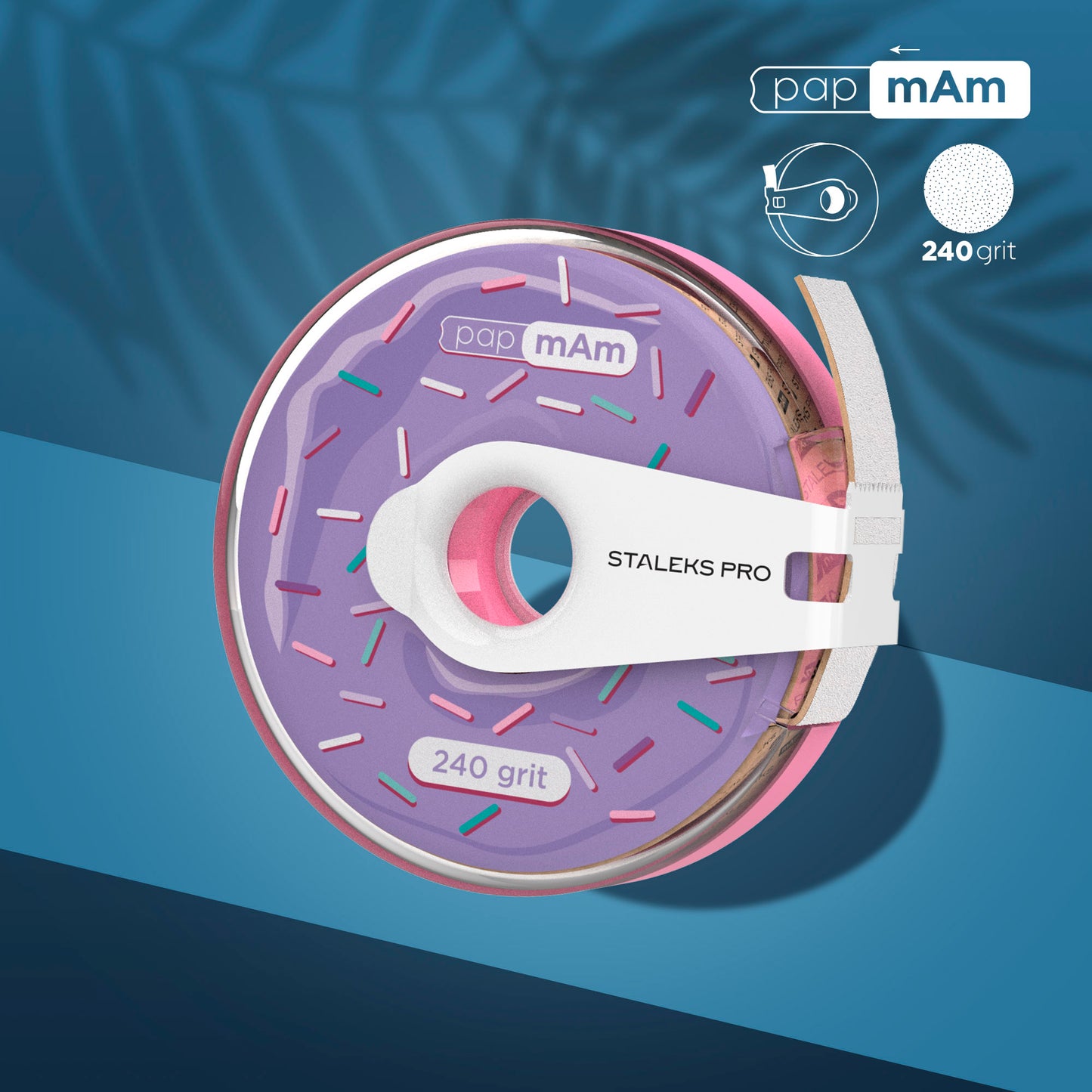 Disposable white abrasive tape papmAm EXPERT in plastic case